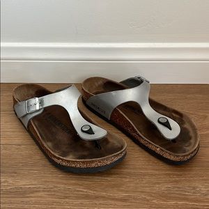 Birkenstock Gizeh Sandals Silver Size 39